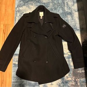 Diesel Men’s Black Wool Blend Peacoat Winter Coat Jacket